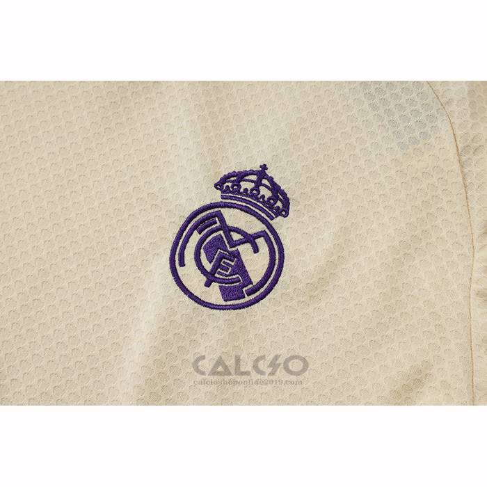 Tuta da Track Real Madrid Manica Corta 2025-2026 Giallo - Pantaloncini